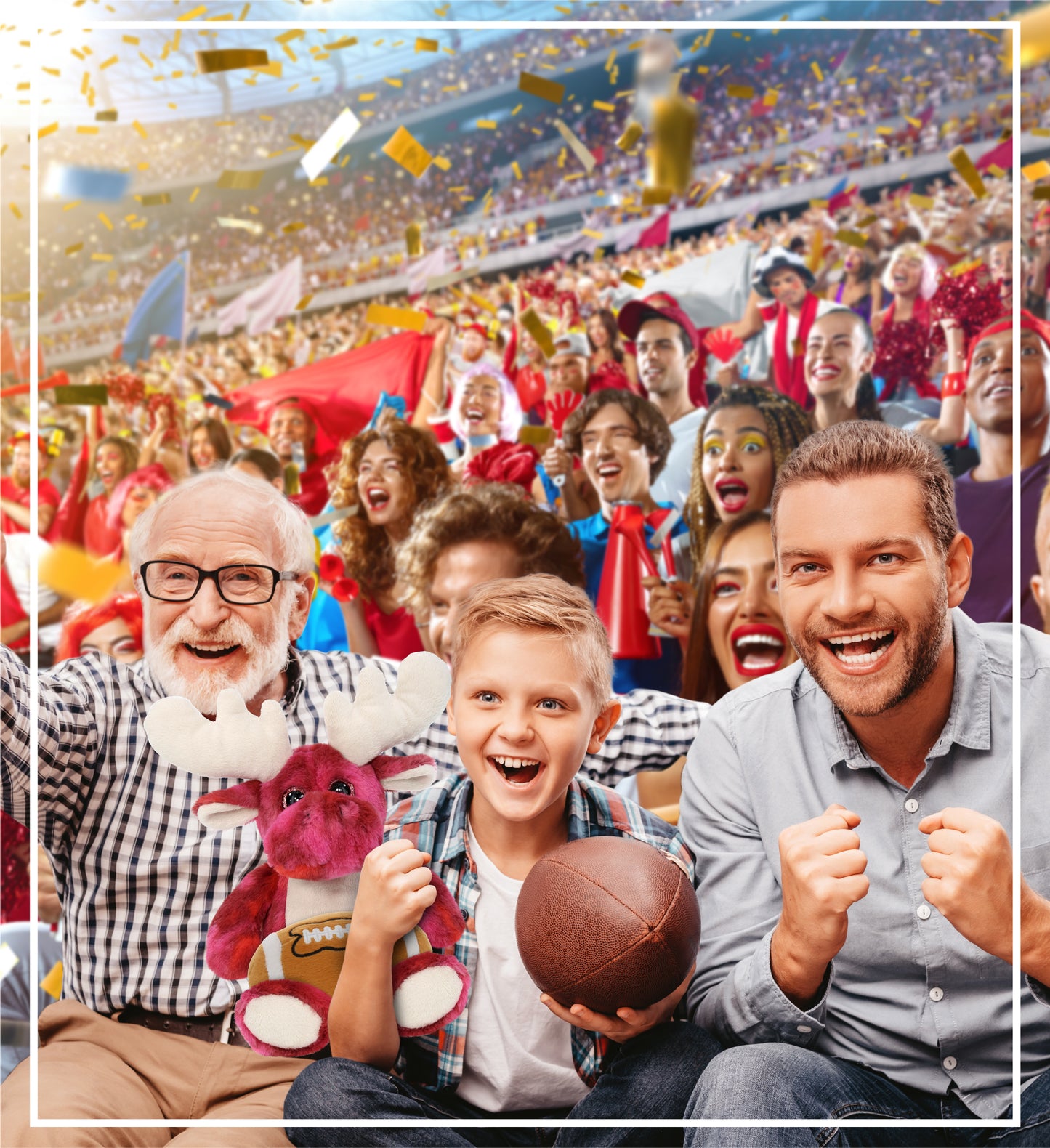 SUPER-SOFT PLUSH - PINK TIE-DYE MOOSE 9" WITH FOOTBALL PLUSH