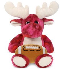 SUPER-SOFT PLUSH - PINK TIE-DYE MOOSE 9" WITH FOOTBALL PLUSH