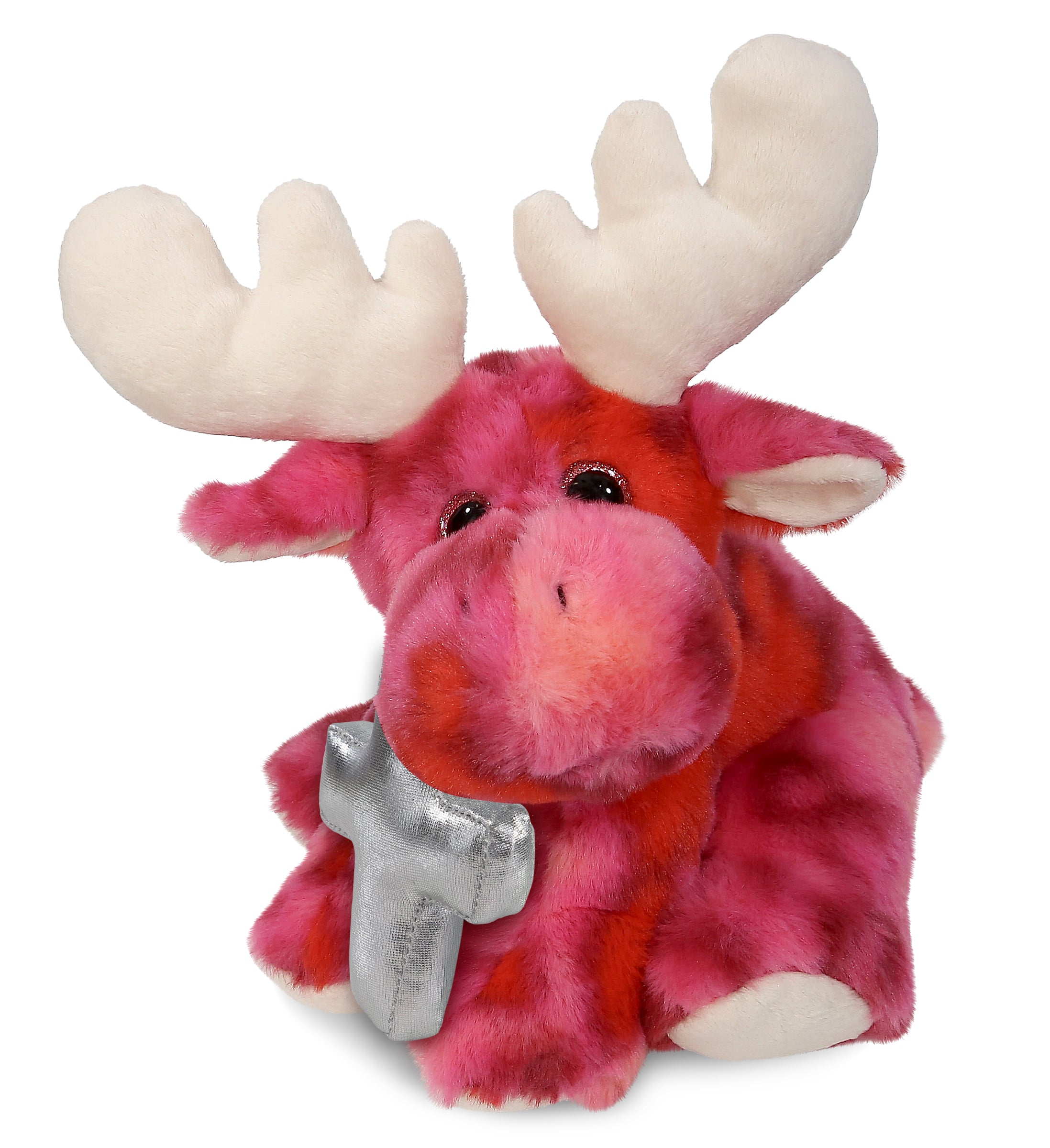 PLUSH CROSS - SUPER-SOFT PLUSH - PINK TIE-DYE FLOPPY MOOSE 9"