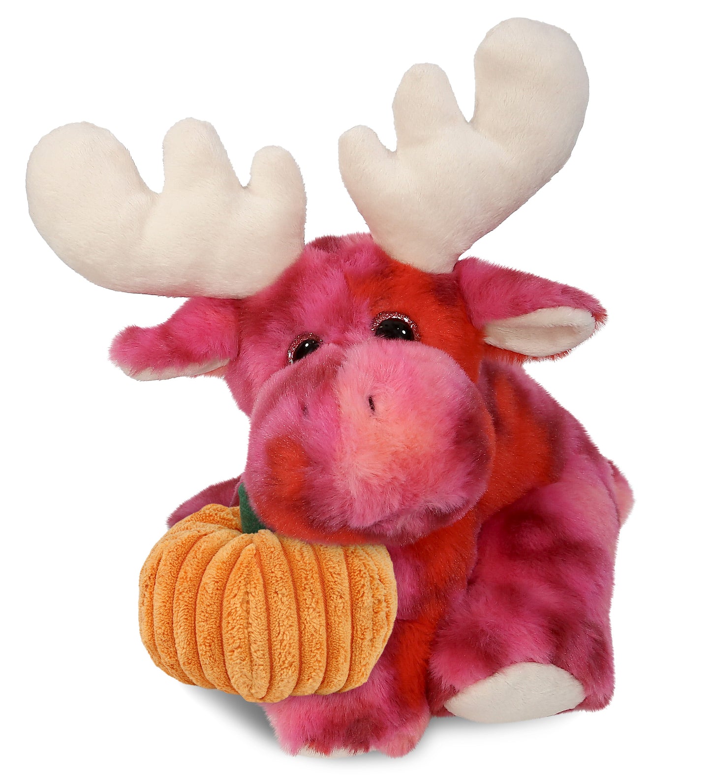 PLUSH PUMPKIN - SUPER-SOFT PLUSH - PINK TIE-DYE FLOPPY MOOSE 9"