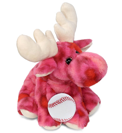 SUPER-SOFT PLUSH - PINK TIE-DYE FLOPPY MOOSE 9" WITH BASEBALL PLUSH