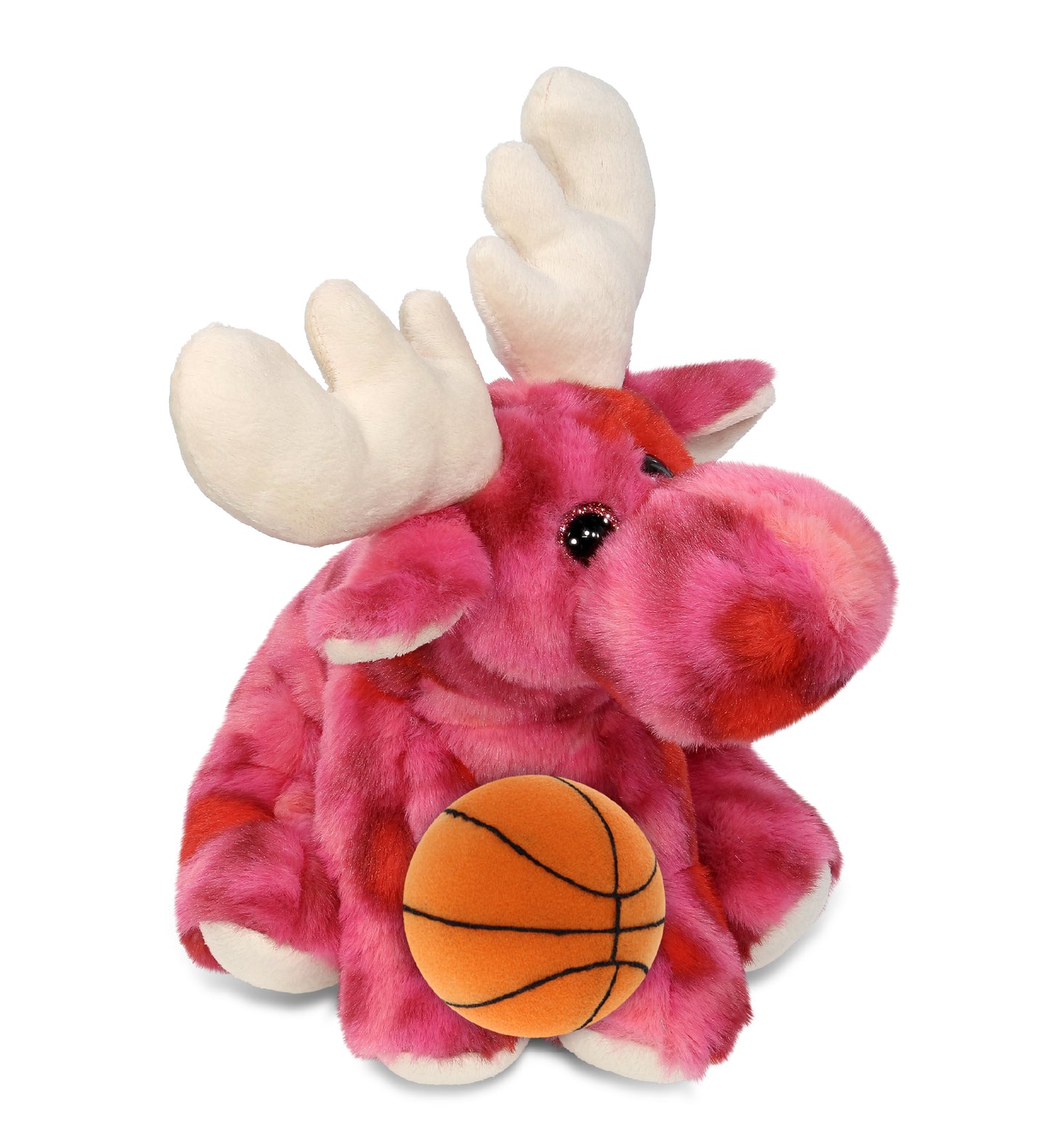SUPER-SOFT PLUSH - PINK TIE-DYE FLOPPY MOOSE 9" WITH BASKETBALL PLUSH