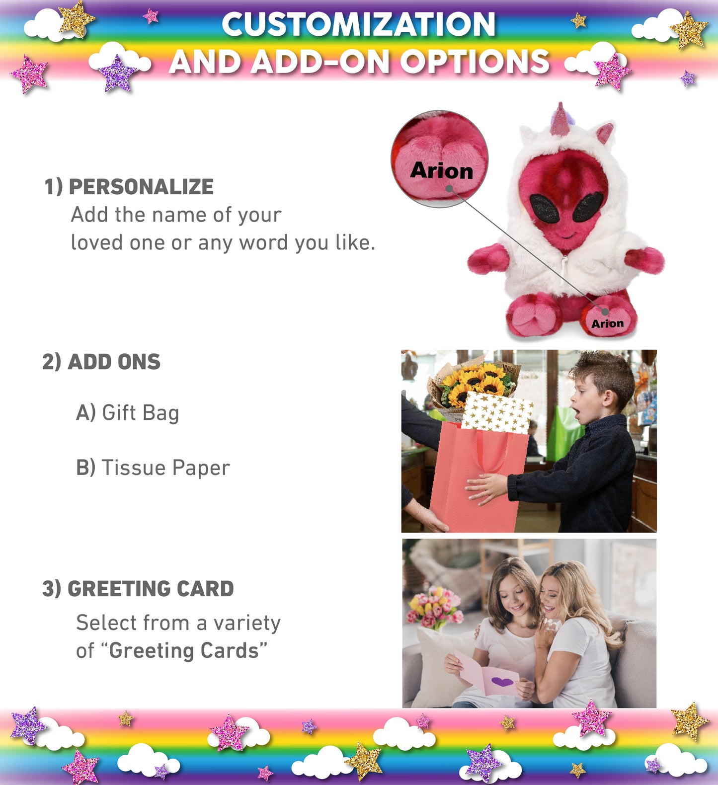 SUPER-SOFT PLUSH - PINK TIE-DYE ALIEN 11" WITH UNICORN DRESS UP