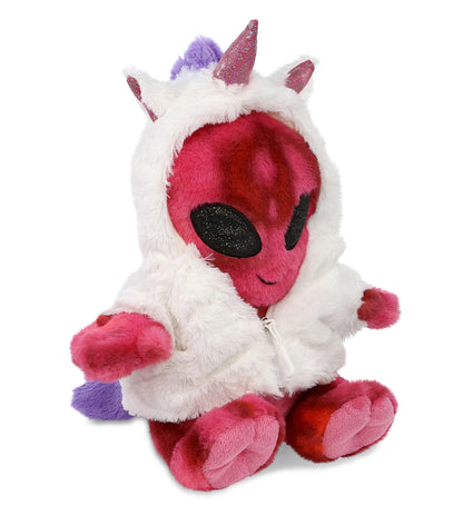 SUPER-SOFT PLUSH - PINK TIE-DYE ALIEN 11" WITH UNICORN DRESS UP