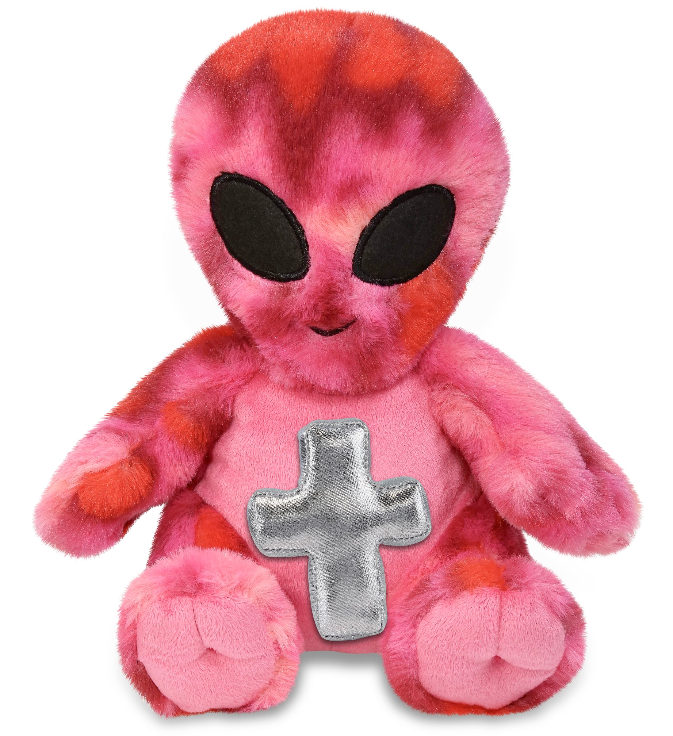 PLUSH CROSS - SUPER-SOFT PLUSH - PINK TIE-DYE ALIEN 11"