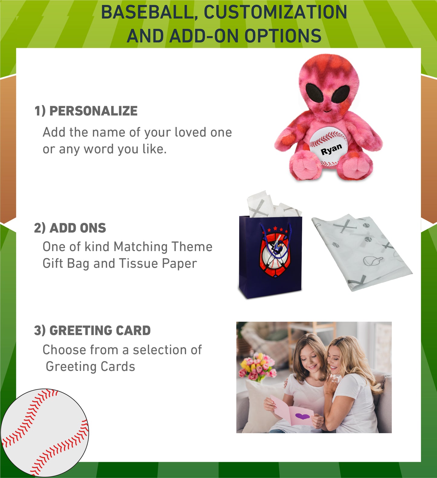 SUPER-SOFT PLUSH - PINK TIE-DYE ALIEN 11" WITH BASEBALL PLUSH