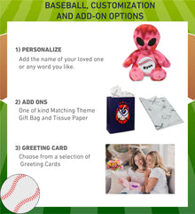 SUPER-SOFT PLUSH - PINK TIE-DYE ALIEN 11" WITH BASEBALL PLUSH