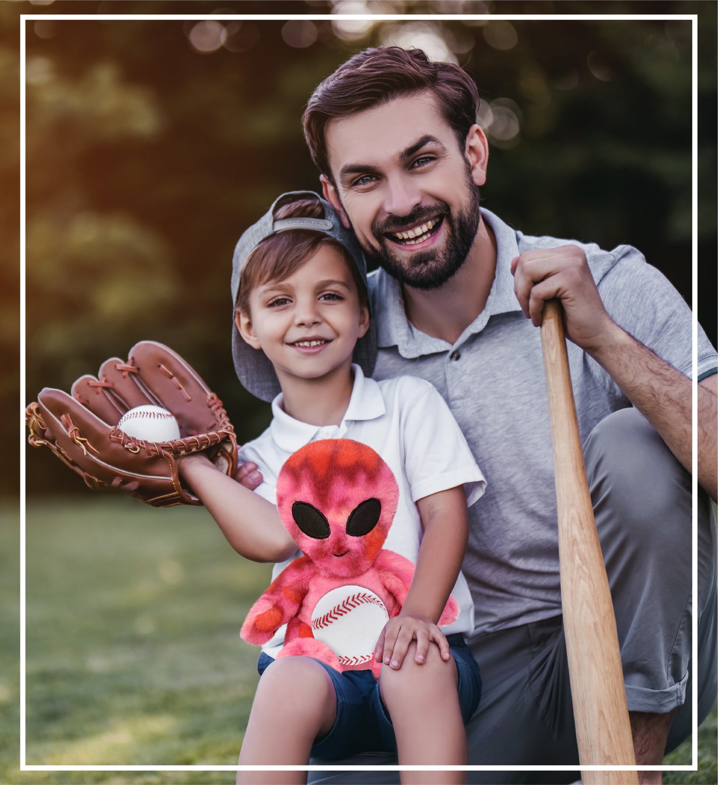 SUPER-SOFT PLUSH - PINK TIE-DYE ALIEN 11" WITH BASEBALL PLUSH