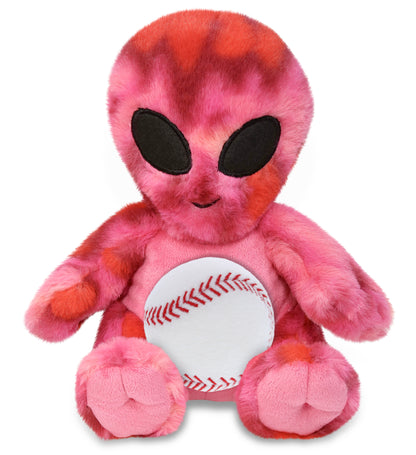 SUPER-SOFT PLUSH - PINK TIE-DYE ALIEN 11" WITH BASEBALL PLUSH