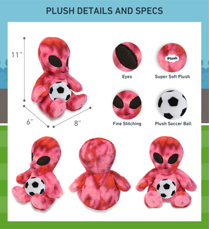 SUPER-SOFT PLUSH - PINK TIE-DYE ALIEN 11" WITH SOCCER PLUSH