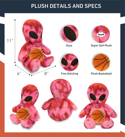 SUPER-SOFT PLUSH - PINK TIE-DYE ALIEN 11" WITH BASKETBALL PLUSH