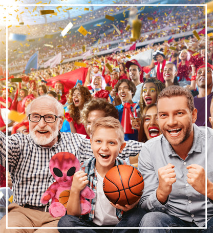 SUPER-SOFT PLUSH - PINK TIE-DYE ALIEN 11" WITH BASKETBALL PLUSH