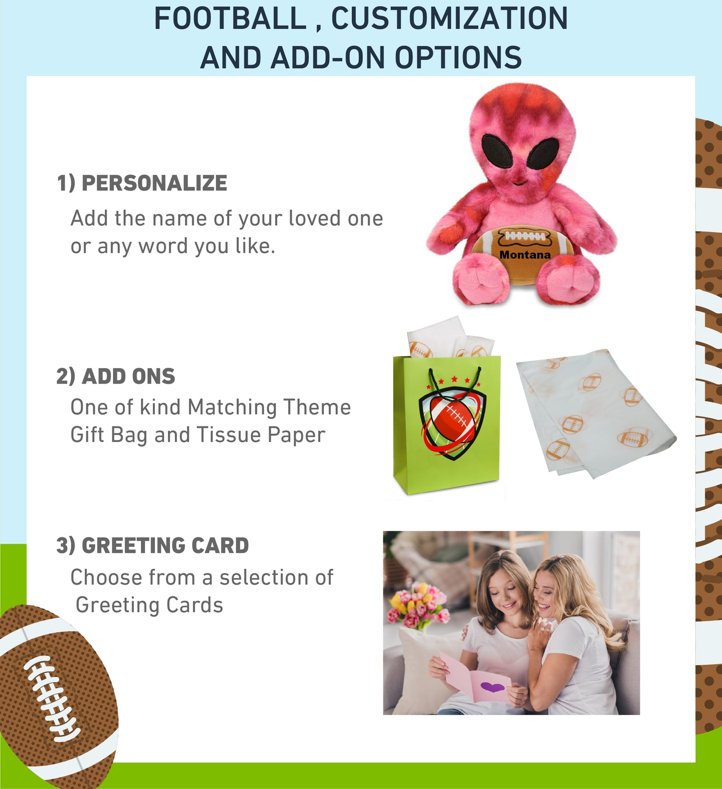 SUPER-SOFT PLUSH - PINK TIE-DYE ALIEN 11" WITH FOOTBALL PLUSH