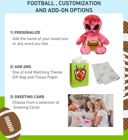 SUPER-SOFT PLUSH - PINK TIE-DYE ALIEN 11" WITH FOOTBALL PLUSH