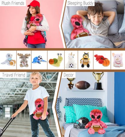 SUPER-SOFT PLUSH - PINK TIE-DYE ALIEN 11" WITH FOOTBALL PLUSH
