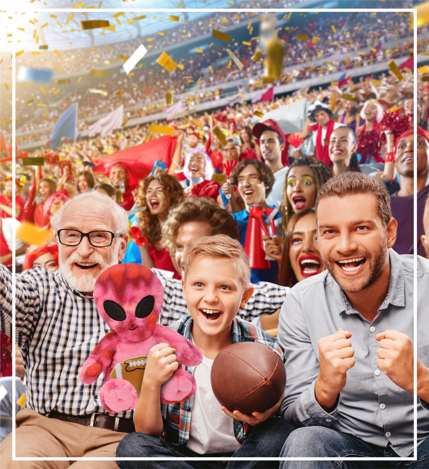 SUPER-SOFT PLUSH - PINK TIE-DYE ALIEN 11" WITH FOOTBALL PLUSH