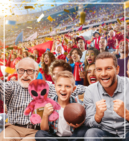 SUPER-SOFT PLUSH - PINK TIE-DYE ALIEN 11" WITH FOOTBALL PLUSH