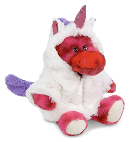 SUPER-SOFT PLUSH - PINK TIE-DYE SITTING ALLIGATOR 8" with Unicorn Dress Up
