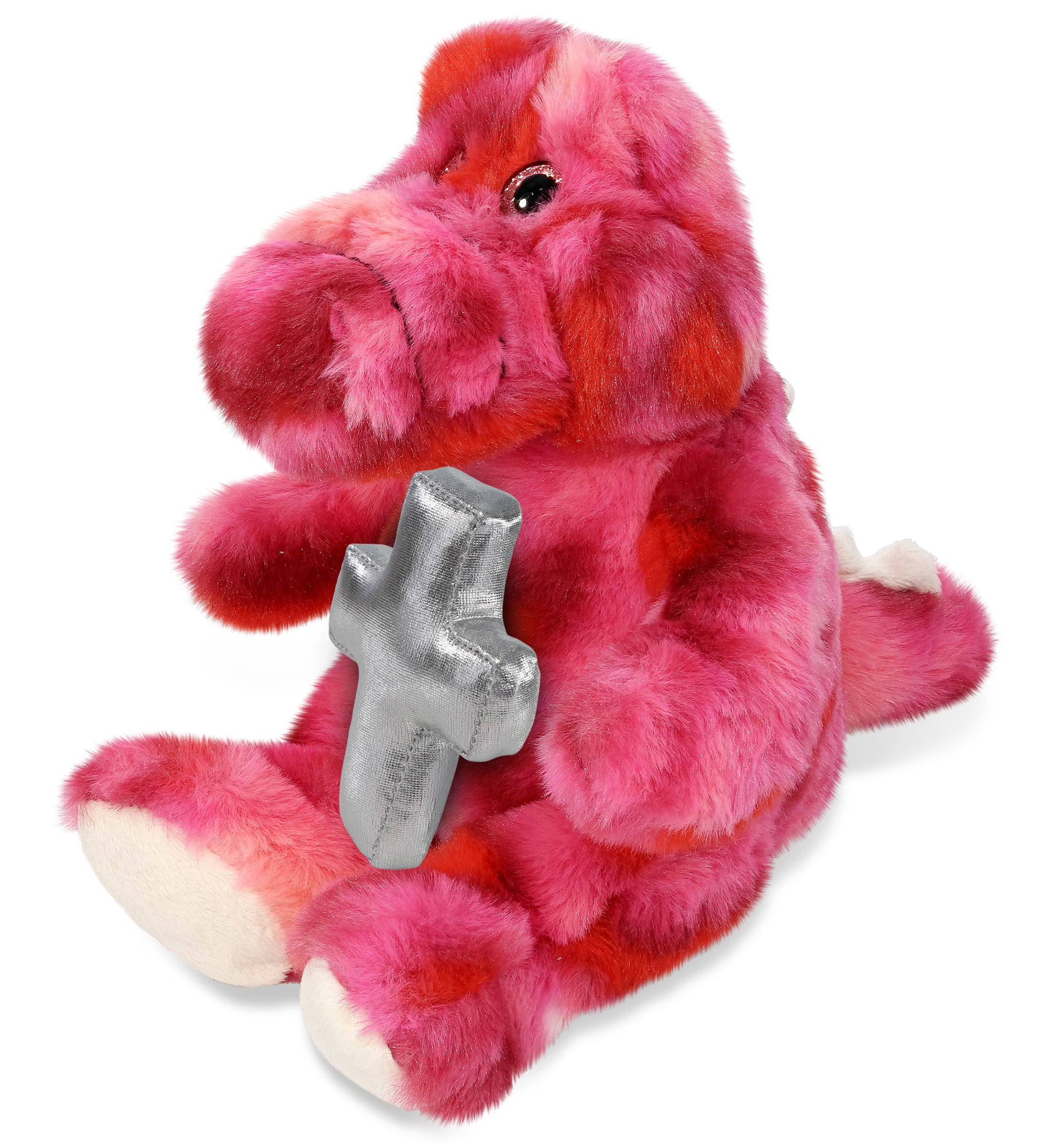 PLUSH CROSS - SUPER-SOFT PLUSH - PINK TIE-DYE SITTING ALLIGATOR 8"