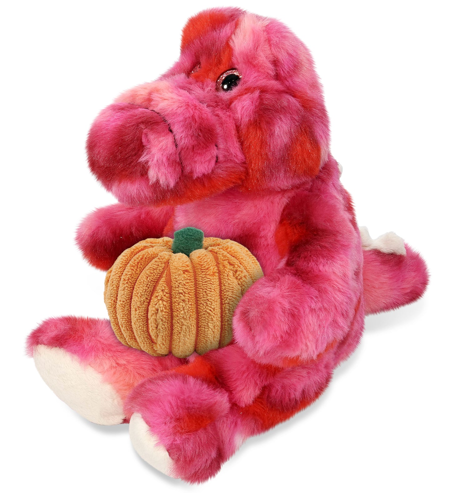 PLUSH PUMPKIN - SUPER-SOFT PLUSH - PINK TIE-DYE SITTING ALLIGATOR 8"