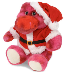 PLUSH SANTA - SUPER-SOFT PLUSH - PINK TIE-DYE SITTING ALLIGATOR 8"