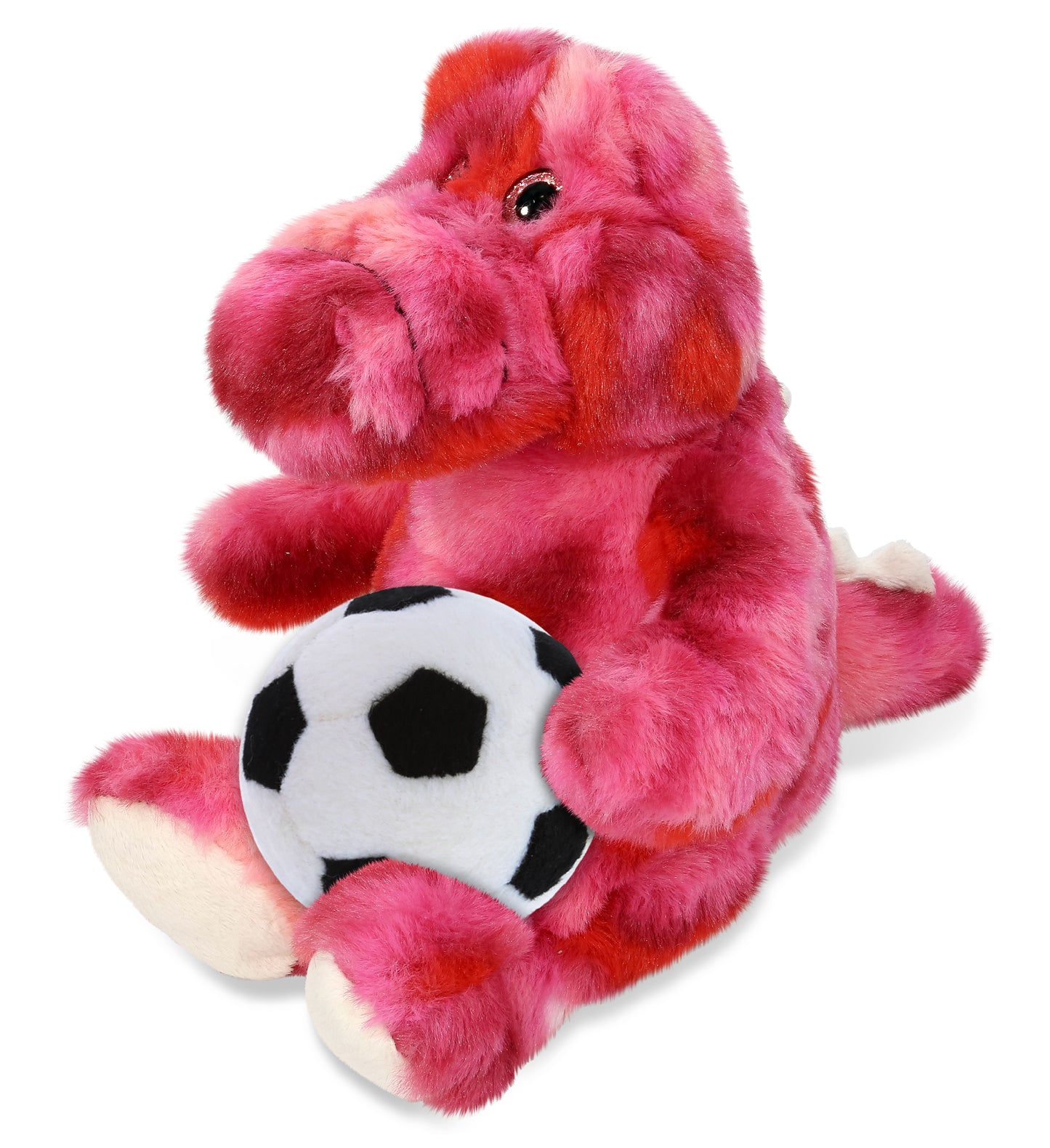 SUPER-SOFT PLUSH - PINK TIE-DYE SITTING ALLIGATOR 8" with Soccer Plush