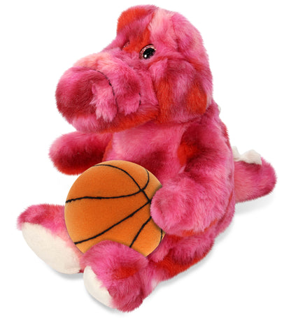 SUPER-SOFT PLUSH - PINK TIE-DYE SITTING ALLIGATOR 8" with Basketball Plush