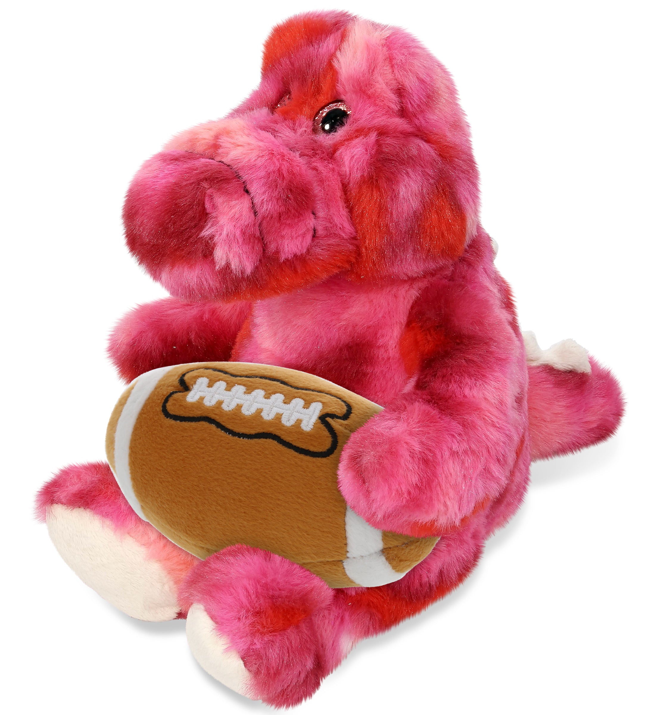 SUPER-SOFT PLUSH - PINK TIE-DYE SITTING ALLIGATOR 8" with Football Plush