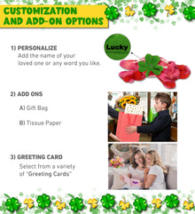 DolliBu Pink Tie-Dye Alligator Stuffed Animal with Green Plush Shamrock, 8 Inch