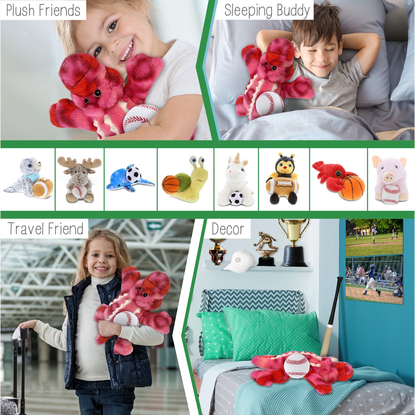 SUPER-SOFT PLUSH - PINK TIE-DYE SITTING ALLIGATOR 8" WITH BASEBALL PLUSH