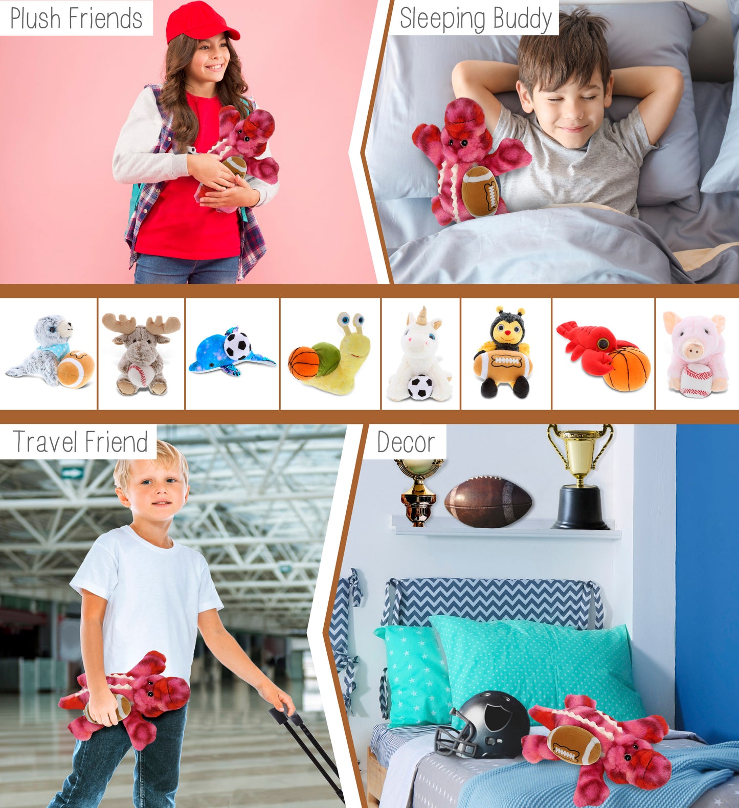 SUPER-SOFT PLUSH - PINK TIE-DYE SITTING ALLIGATOR 8" WITH FOOTBALL PLUSH