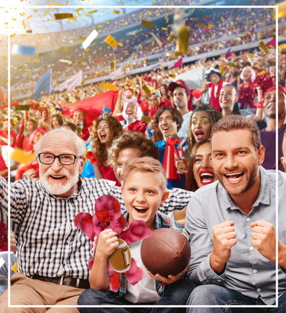 SUPER-SOFT PLUSH - PINK TIE-DYE SITTING ALLIGATOR 8" WITH FOOTBALL PLUSH