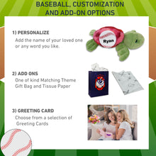 SUPER-SOFT PLUSH - PINK TIE-DYE GREEN SEA TURTLE10" WITH BASEBALL PLUSH