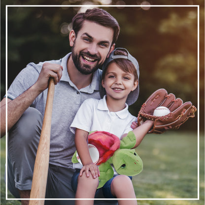 SUPER-SOFT PLUSH - PINK TIE-DYE GREEN SEA TURTLE10" WITH BASEBALL PLUSH