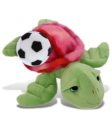 SUPER-SOFT PLUSH - PINK TIE-DYE GREEN SEA TURTLE10" WITH SOCCER PLUSH