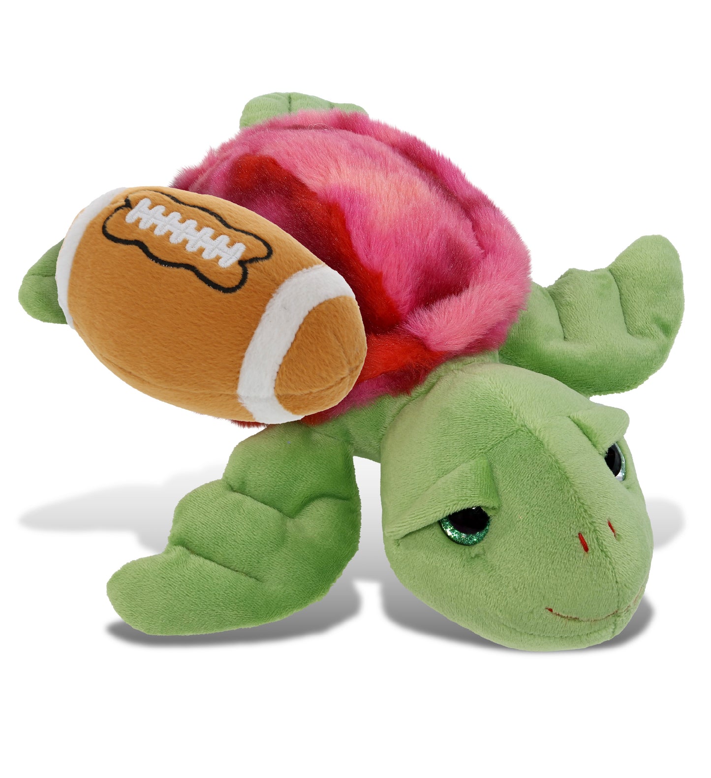 SUPER-SOFT PLUSH - PINK TIE-DYE GREEN SEA TURTLE10" WITH FOOTBALL PLUSH