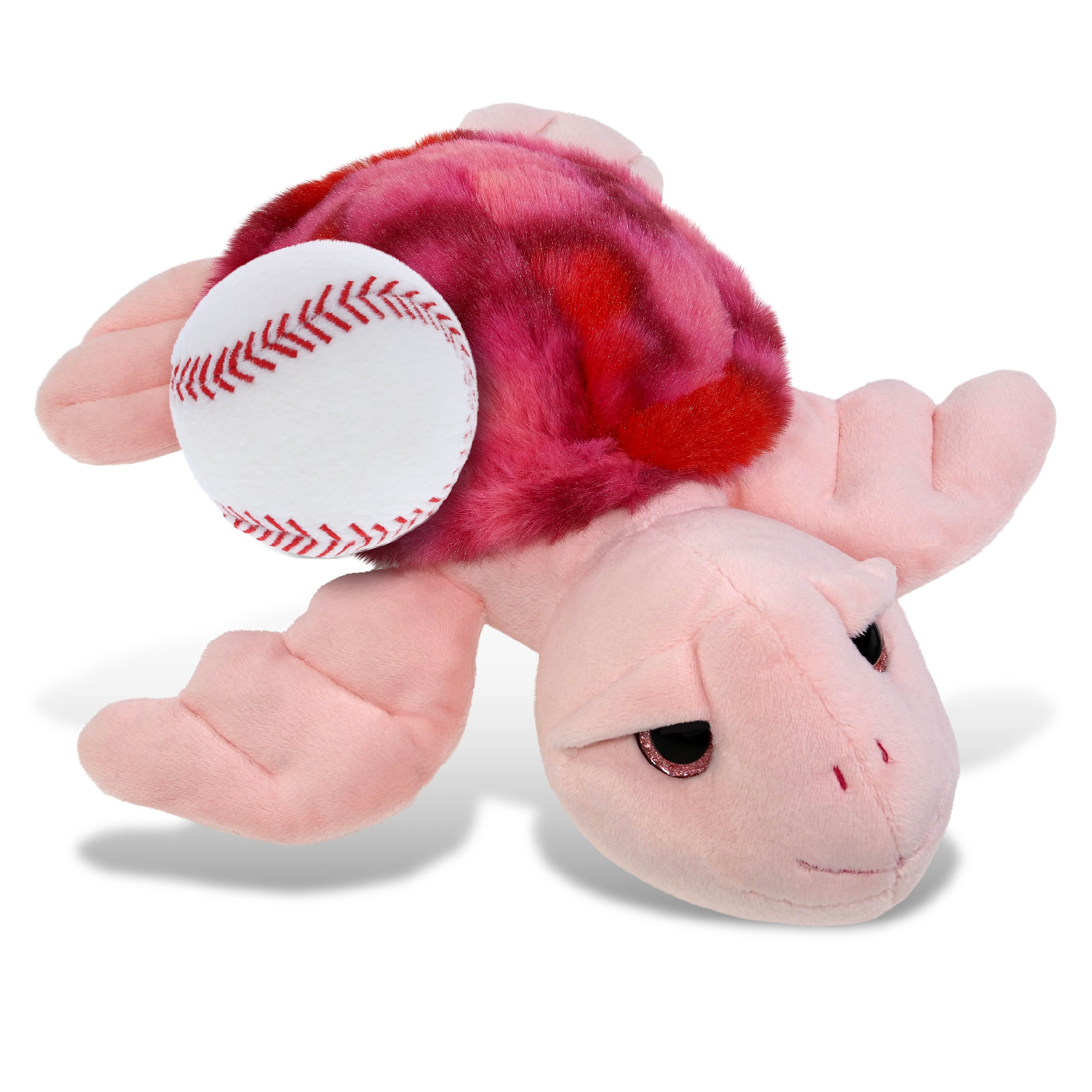 SUPER-SOFT PLUSH - PINK TIE-DYE SEA TURTLE10" WITH BASEBALL PLUSH