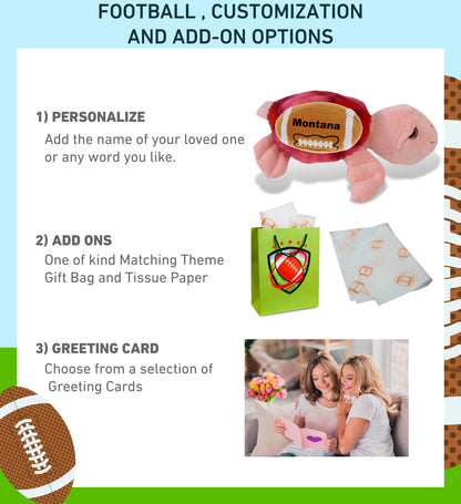 SUPER-SOFT PLUSH - PINK TIE-DYE SEA TURTLE10" WITH FOOTBALL PLUSH