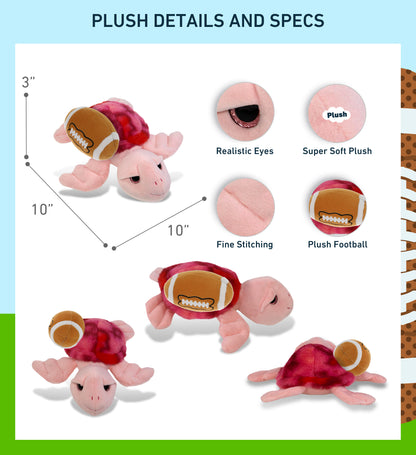 SUPER-SOFT PLUSH - PINK TIE-DYE SEA TURTLE10" WITH FOOTBALL PLUSH