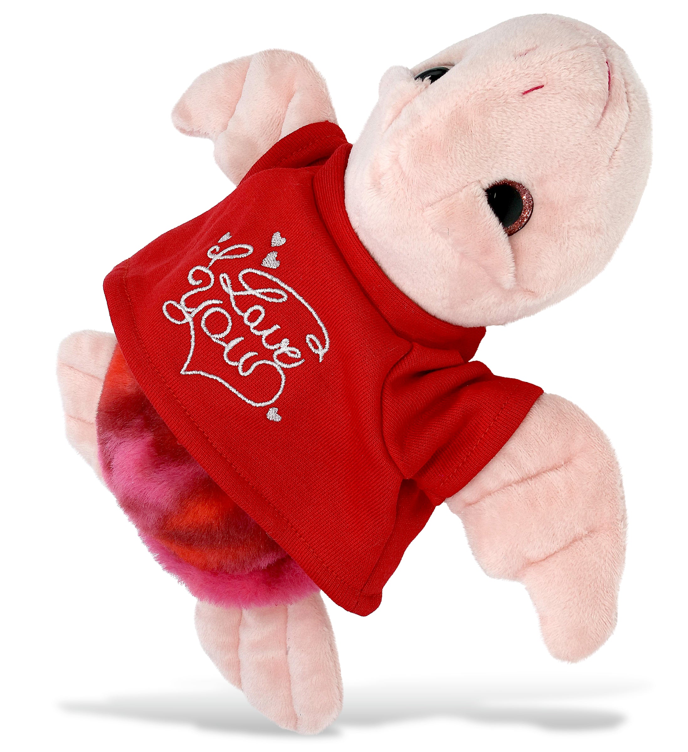 PLUSH I LOVE YOU RED SHIRT- SUPER-SOFT PLUSH - PINK TIE-DYE SEA TURTLE10"