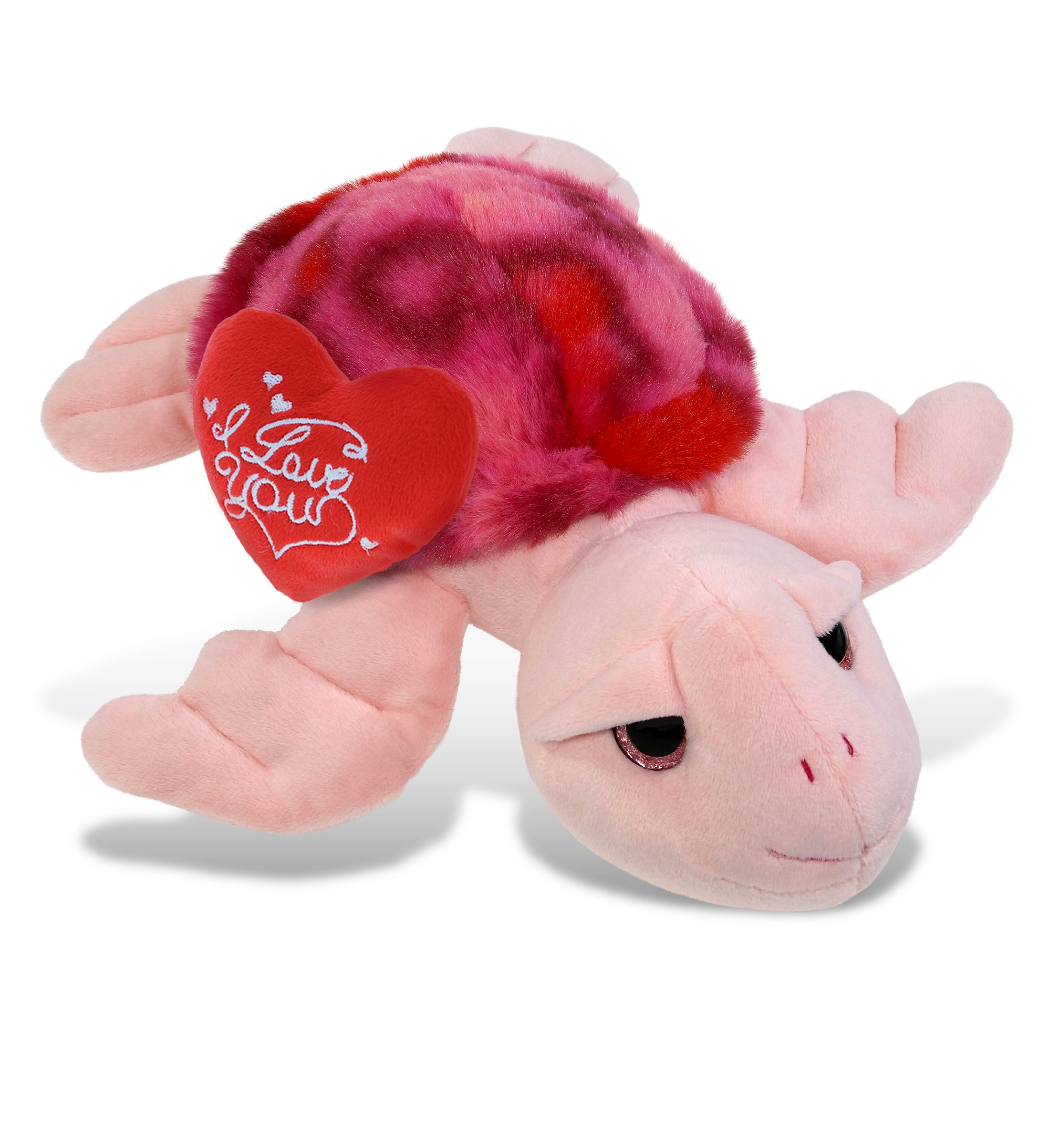 PLUSH I LOVE YOU RED HEART - SUPER-SOFT PLUSH - PINK TIE-DYE SEA TURTLE10"