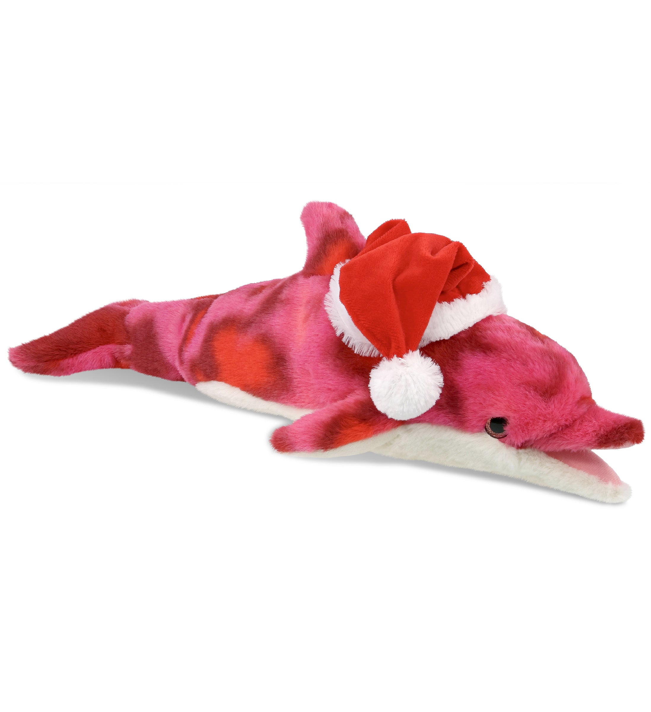 PLUSH SANTA - SUPER-SOFT PLUSH - PINK TIE-DYE DOLPHIN 18"