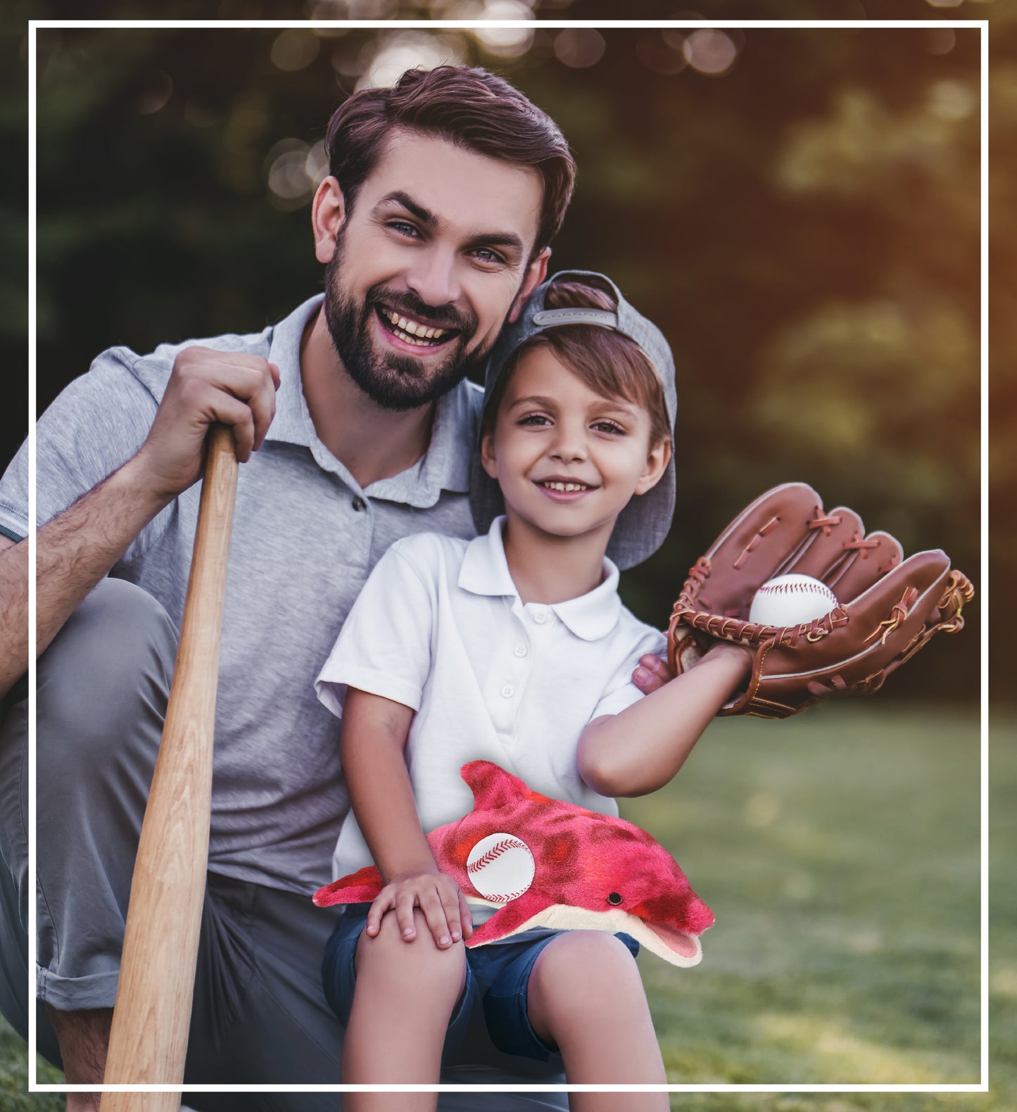 SUPER-SOFT PLUSH - PINK TIE-DYE DOLPHIN 18" WITH BASEBALL PLUSH
