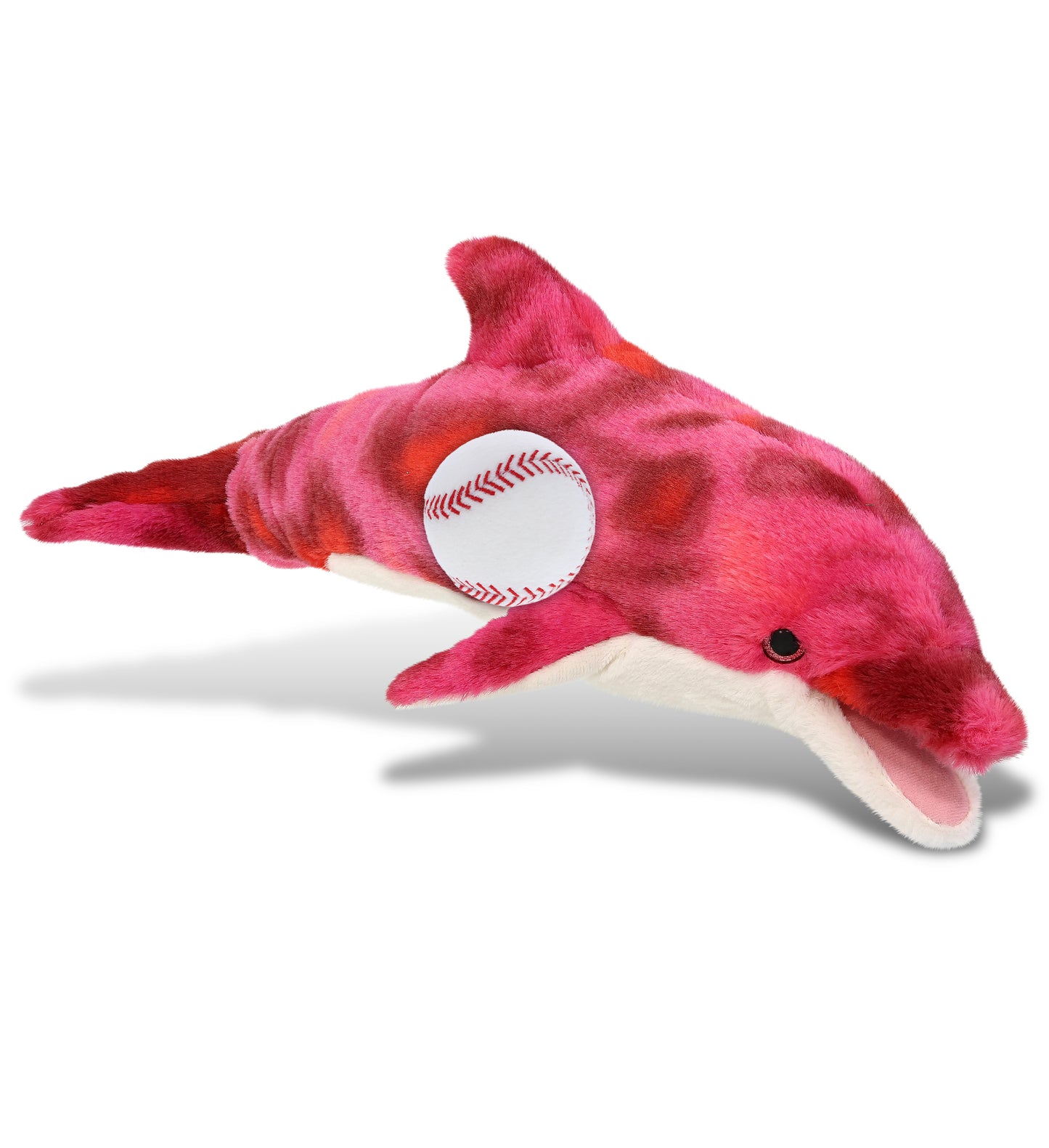 SUPER-SOFT PLUSH - PINK TIE-DYE DOLPHIN 18" WITH BASEBALL PLUSH