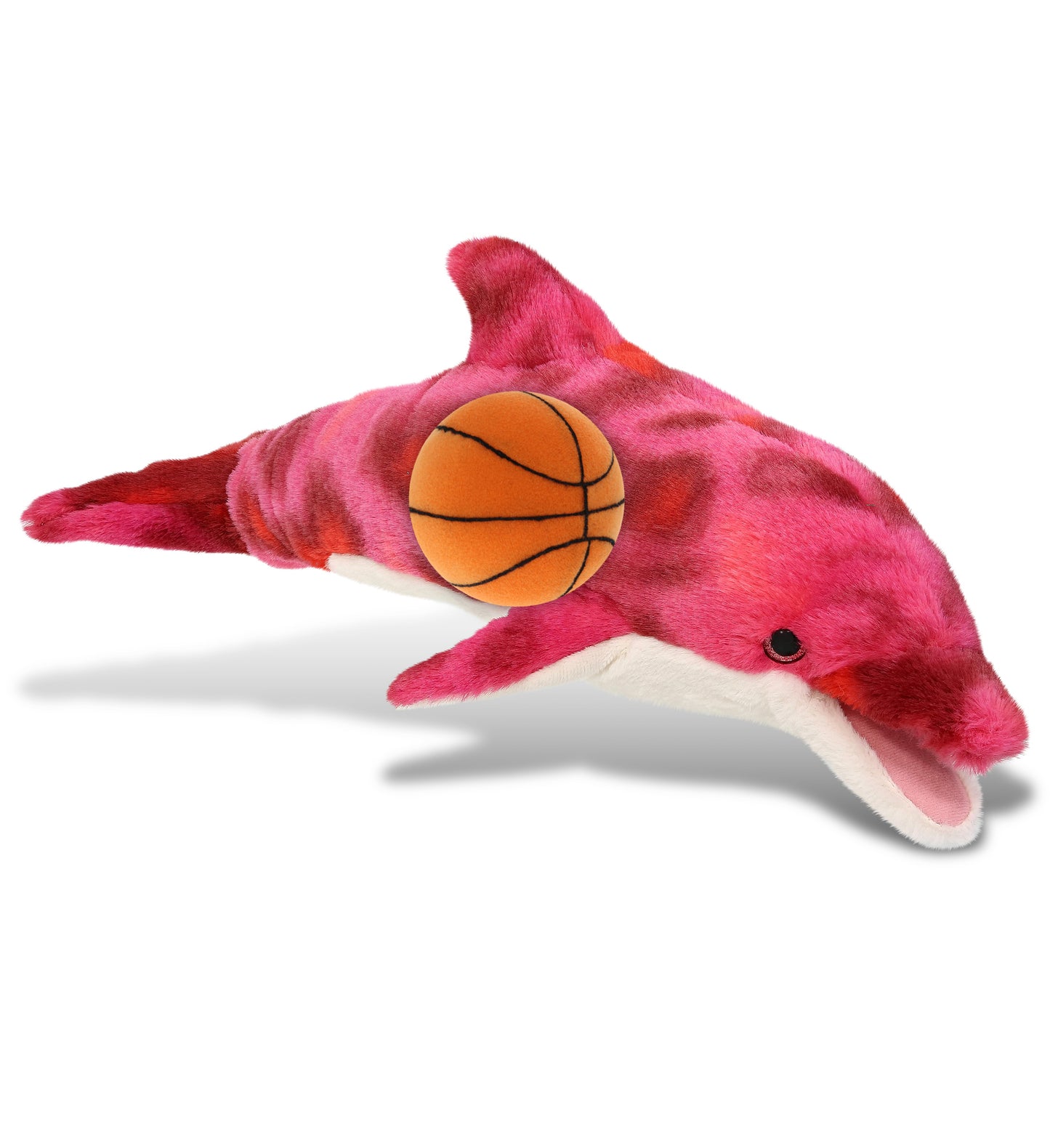 SUPER-SOFT PLUSH - PINK TIE-DYE DOLPHIN 18" WITH BASKETBALL PLUSH