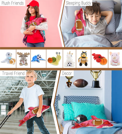 SUPER-SOFT PLUSH - PINK TIE-DYE DOLPHIN 18" WITH FOOTBALL PLUSH