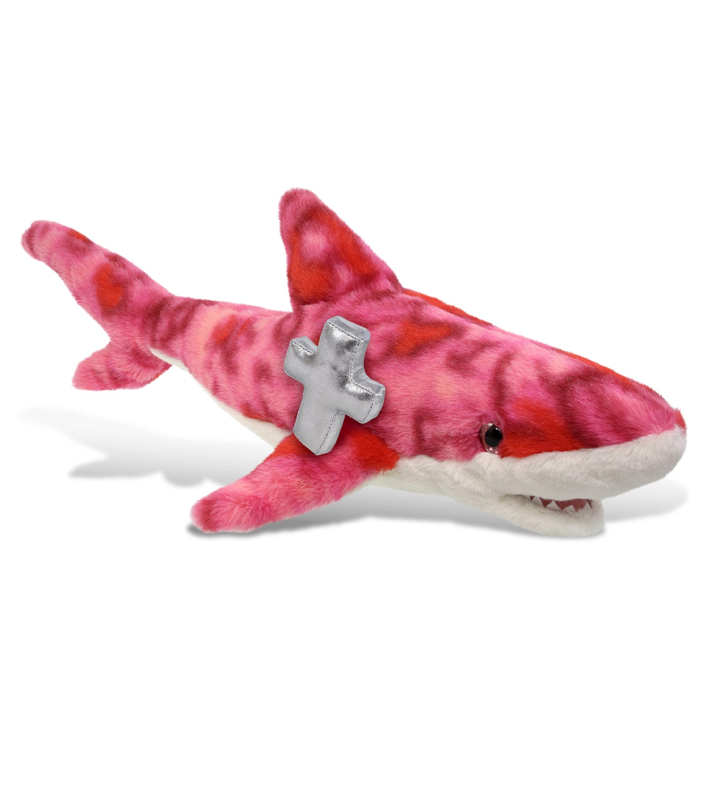 PLUSH CROSS - SUPER-SOFT PLUSH - PINK TIE-DYE SHARK 23"