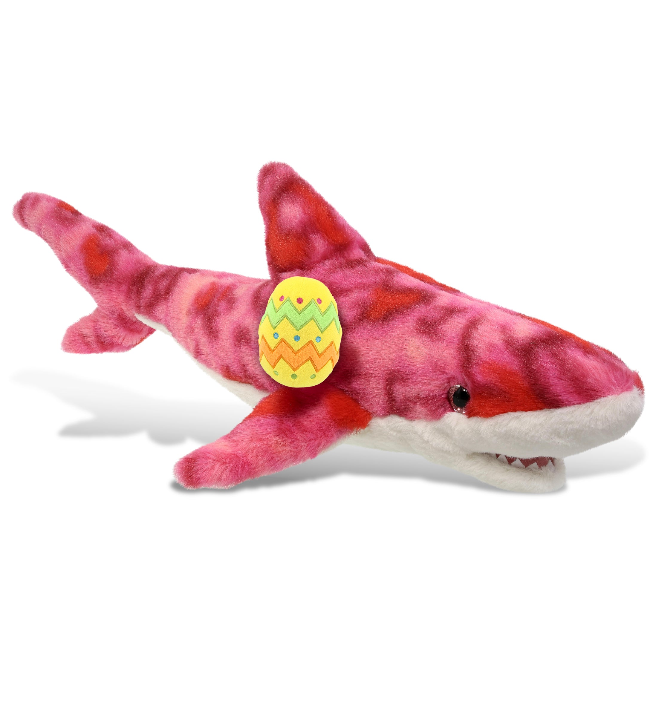 DolliBu Super Soft Pink Tie-Dye Shark with Yellow Easter Egg Plush - 23 Inches