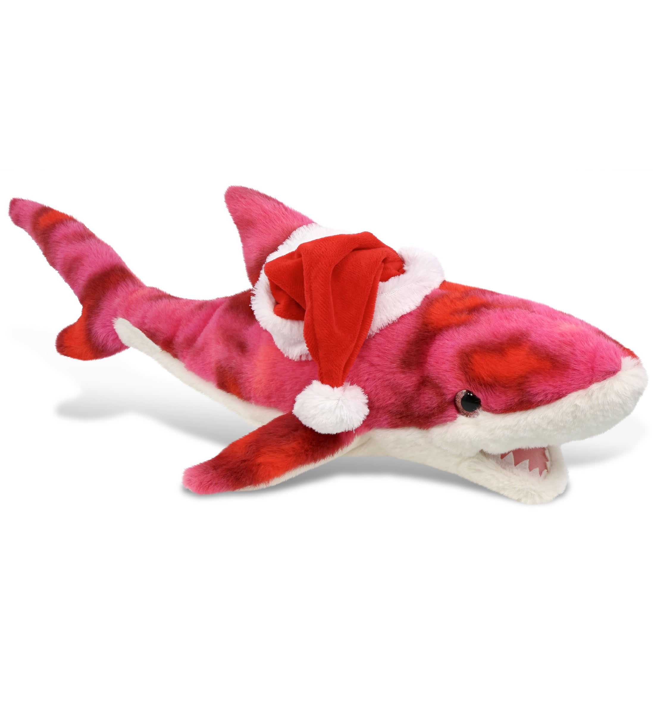 PLUSH SANTA - SUPER-SOFT PLUSH - PINK TIE-DYE SHARK 23"