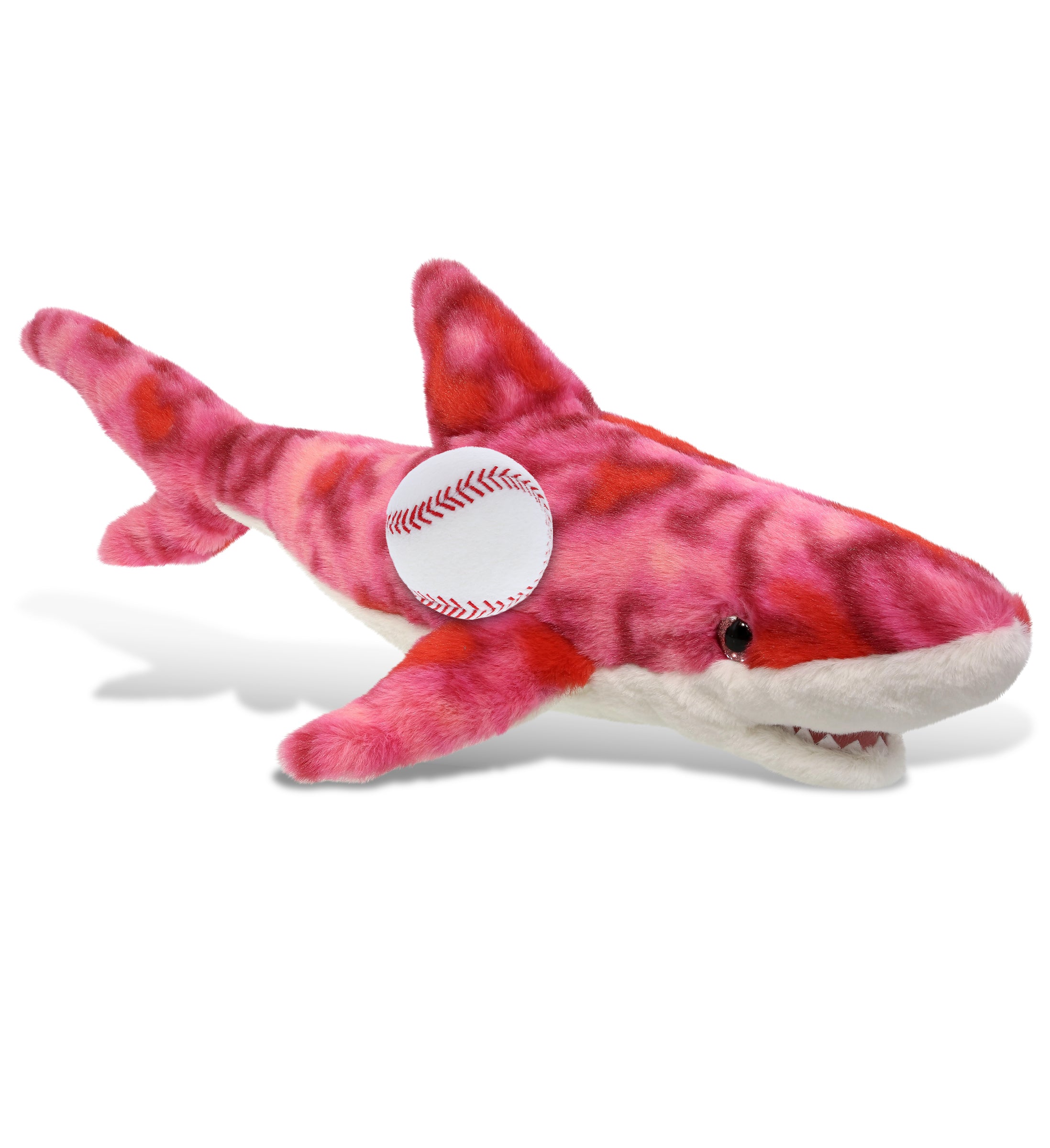 SUPER-SOFT PLUSH - PINK TIE-DYE SHARK 23" WITH BASEBALL PLUSH